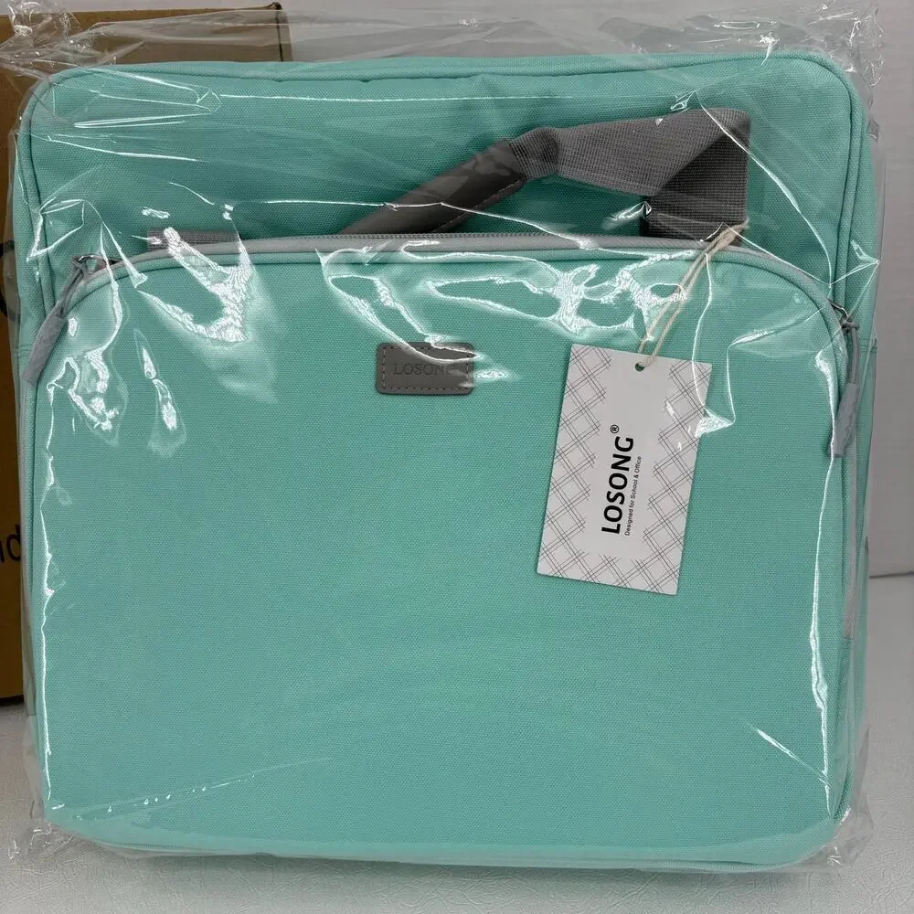 Losong 3 Ring Zipper Binder 2 Inch 500 Sheets Capacity Long Strap Mint Green